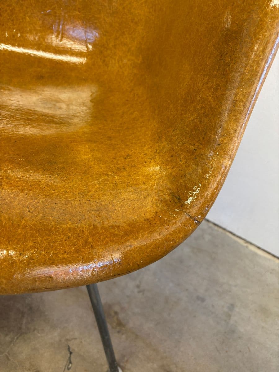 Eames for Herman Miller tan color fiberglass shell chair photo 5