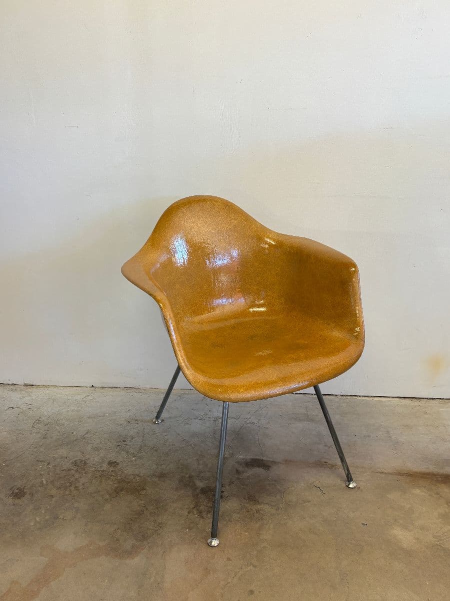 Eames for Herman Miller tan color fiberglass shell chair
