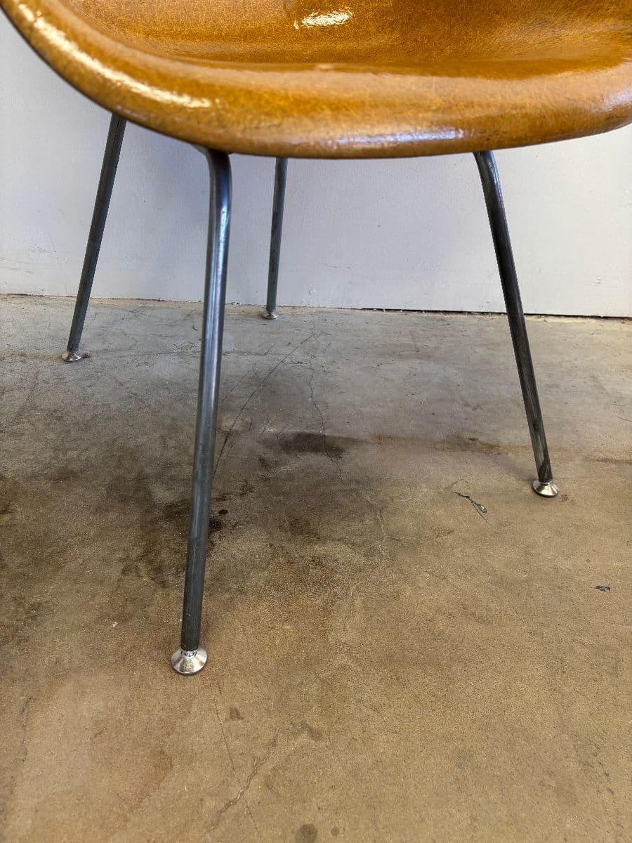 Eames for Herman Miller tan color fiberglass shell chair photo 2